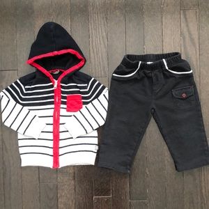 Petit Lem set 9-12 months- hoody and pants